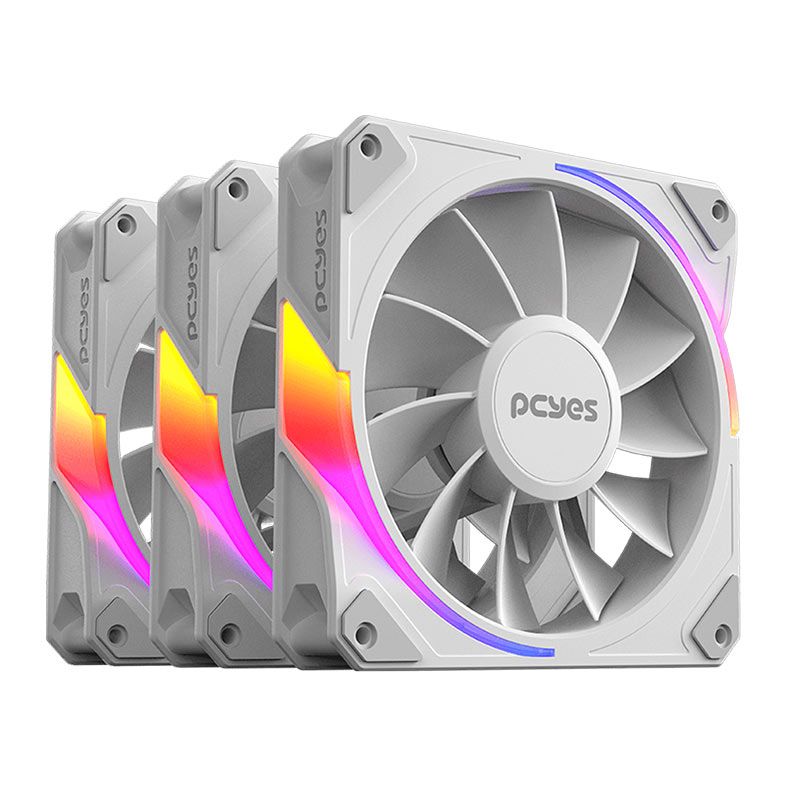 Kit Ventoinhas PCYes Sangue Frio 3 Reverse, ARGB, 3x120mm, White Ghost, K3ARGBSF3WGRVBR
