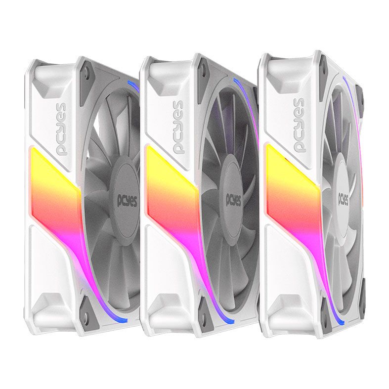 Kit Ventoinhas PCYes Sangue Frio 3 Reverse, ARGB, 3x120mm, White Ghost, K3ARGBSF3WGRVBR