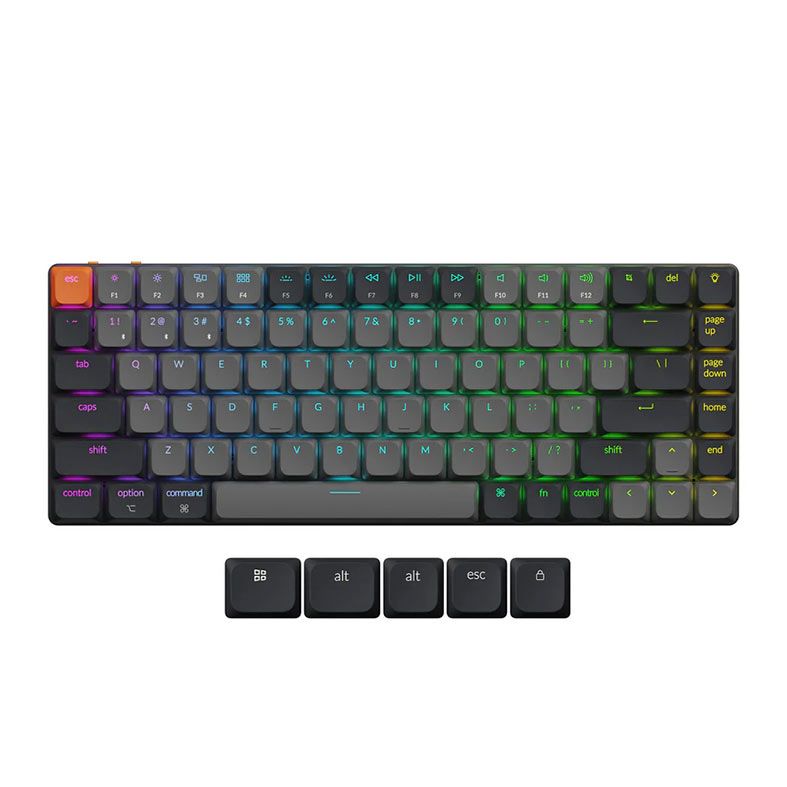 Teclado Mecanico Keychron K3 V3, RGB, Wireless, Switch Vermelho, Preto e Cinza, K3X-H1