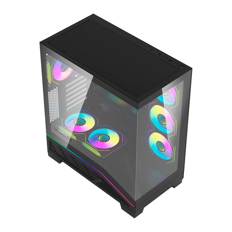 Gabinete Gamer Aigo Darkflash K430, ARGB, Mid-Tower, Lateral De Vidro, Com 6 Fans, Preto, K430-PC-CASE-BLACK