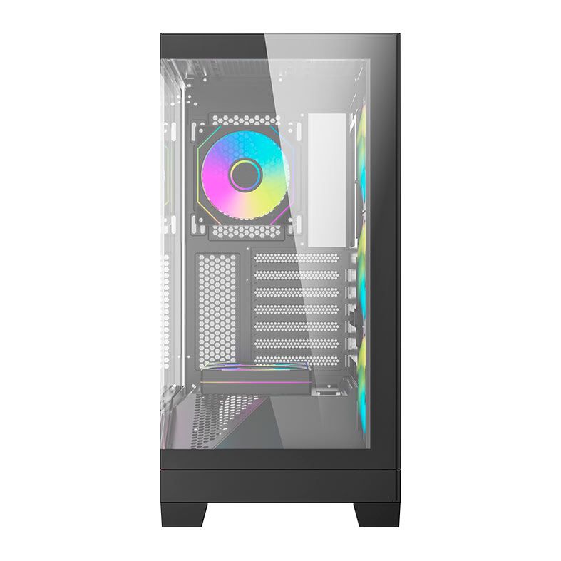 Gabinete Gamer Aigo Darkflash K430, ARGB, Mid-Tower, Lateral De Vidro, Com 6 Fans, Preto, K430-PC-CASE-BLACK