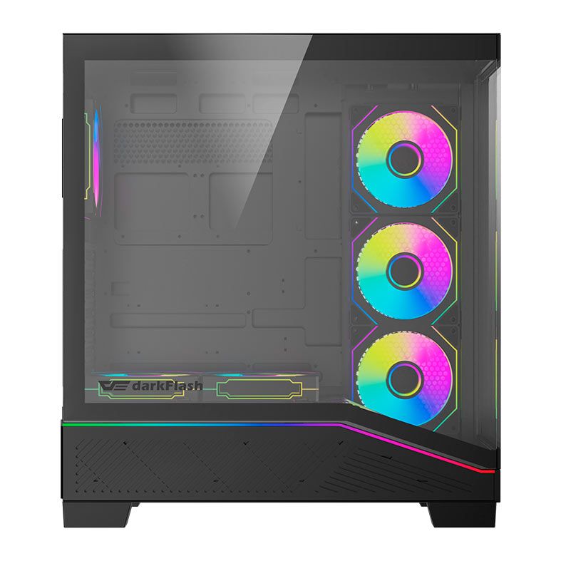 Gabinete Gamer Aigo Darkflash K430, ARGB, Mid-Tower, Lateral De Vidro, Com 6 Fans, Preto, K430-PC-CASE-BLACK