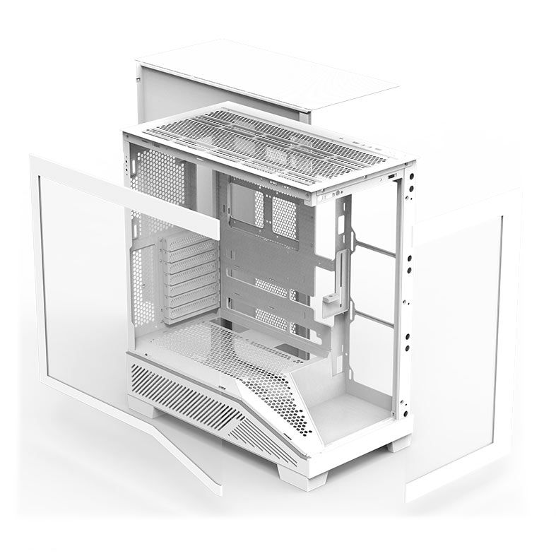 Gabinete Gamer Aigo Darkflash K430, ARGB, Mid-Tower, Lateral De Vidro, Com 6 Fans, Branco, K430-PC-CASE-WHITE