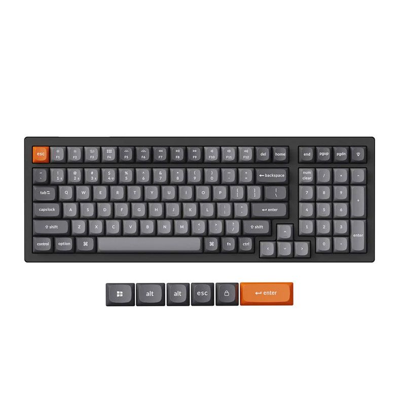 Teclado Mecanico Keychron K4 Max, RGB, Wireless, Switch Vermelho, Preto e Cinza, K4M-H1