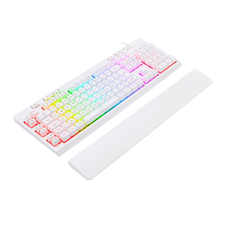 Teclado Gamer Redragon Shiva Lunar White, RGB, ABNT2, Branco, K512W-RGB