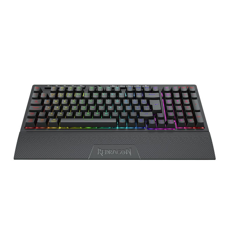 Teclado Gamer Redragon Shiva Pro 98, RGB, Membrana, Wireless, Preto, K515RGB-PRO-PT