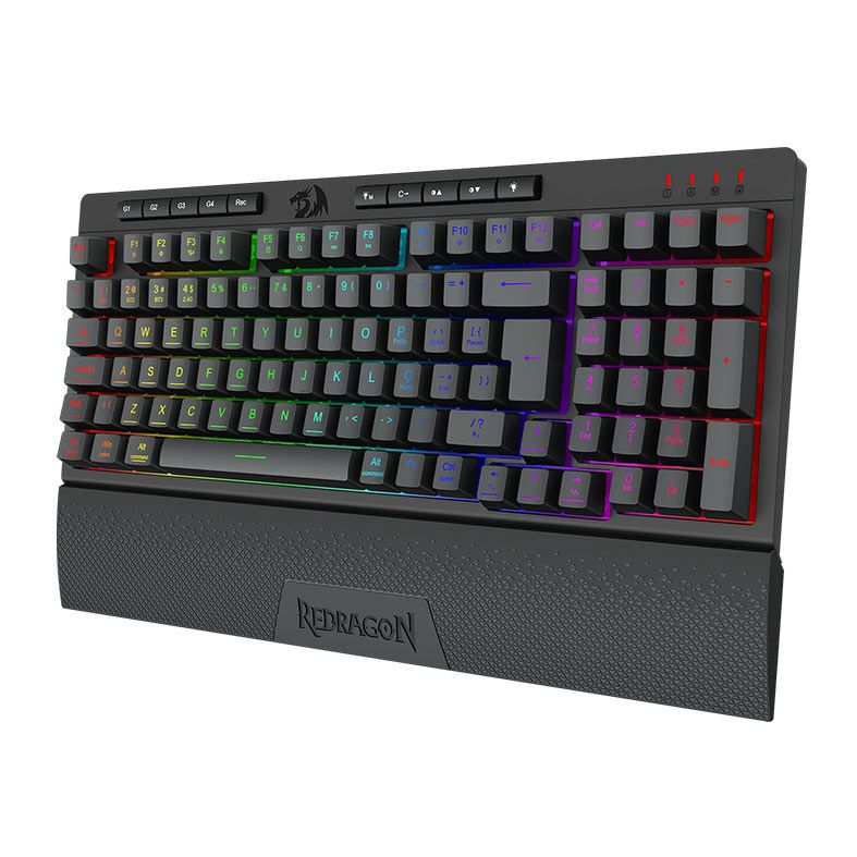 Teclado Gamer Redragon Shiva Pro 98, RGB, Membrana, Wireless, Preto, K515RGB-PRO-PT