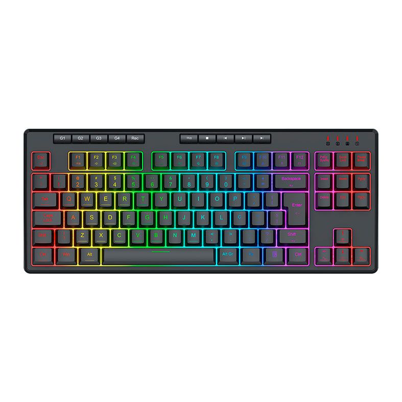 Teclado Gamer Redragon Shiva 87, RGB, Membrana, TKL ABNT2, USB, Preto, K516-RGB