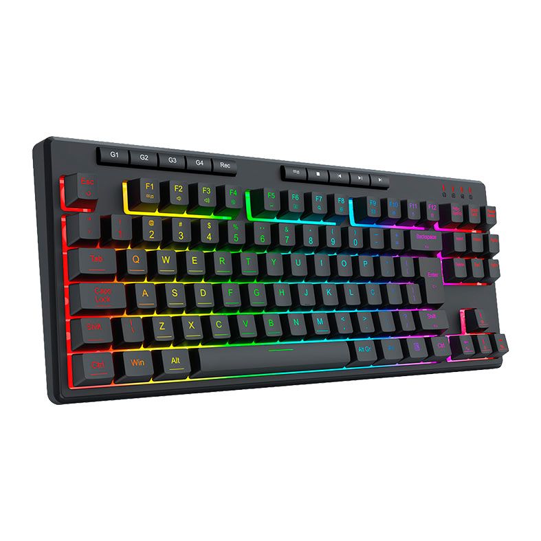 Teclado Gamer Redragon Shiva 87, RGB, Membrana, TKL ABNT2, USB, Preto, K516-RGB