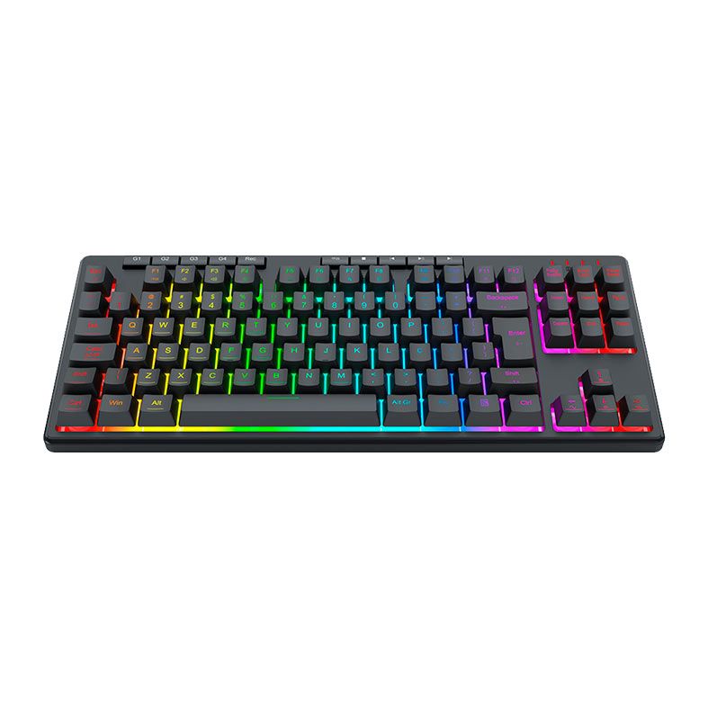 Teclado Gamer Redragon Shiva 87, RGB, Membrana, TKL ABNT2, USB, Preto, K516-RGB