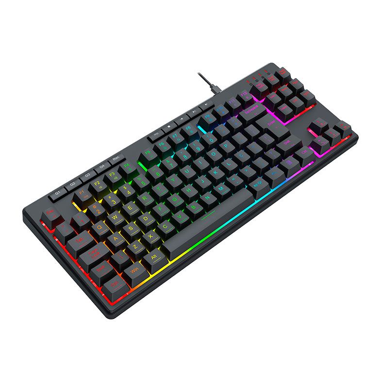 Teclado Gamer Redragon Shiva 87, RGB, Membrana, TKL ABNT2, USB, Preto, K516-RGB