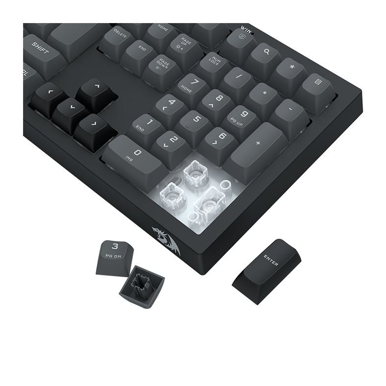 Teclado Gamer Redragon Crux, RGB, ABTN2, Preto e Cinza, K518-RGB-GB