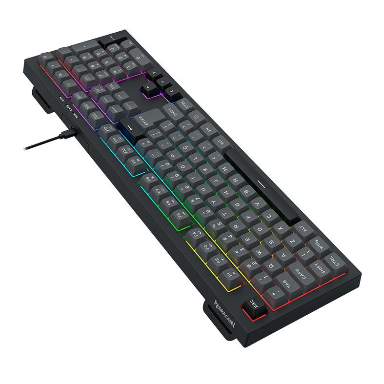 Teclado Gamer Redragon Crux, RGB, ABTN2, Preto e Cinza, K518-RGB-GB