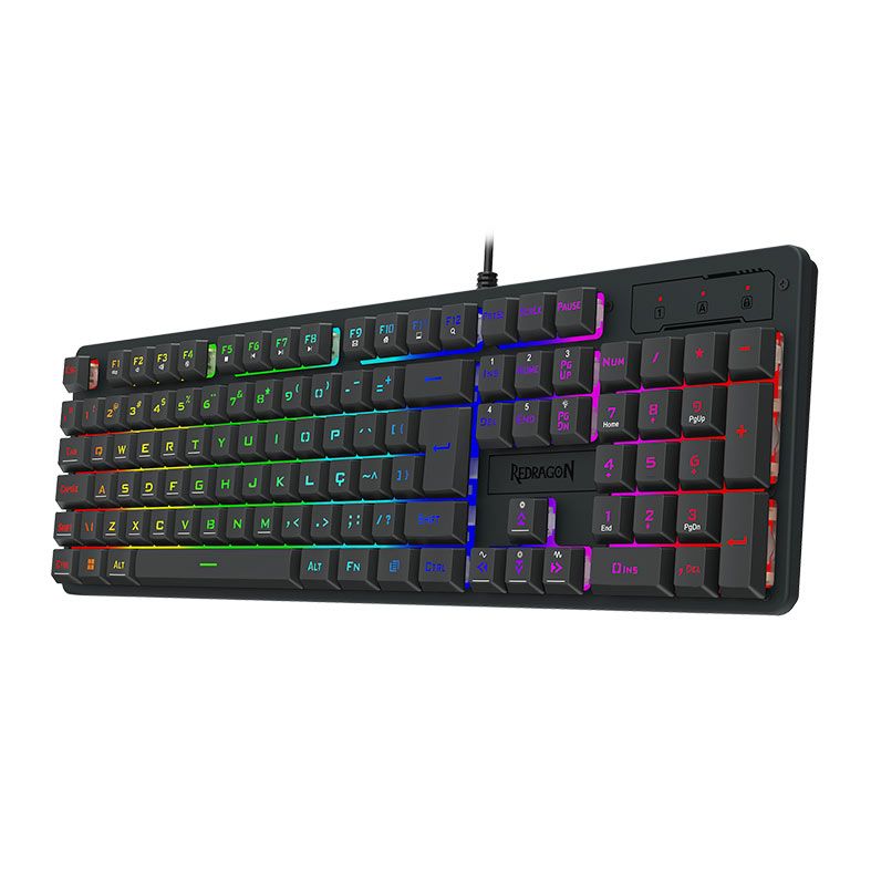 Teclado Gamer Redragon Netherbane, RGB, ABNT2, Preto, K521-RGB