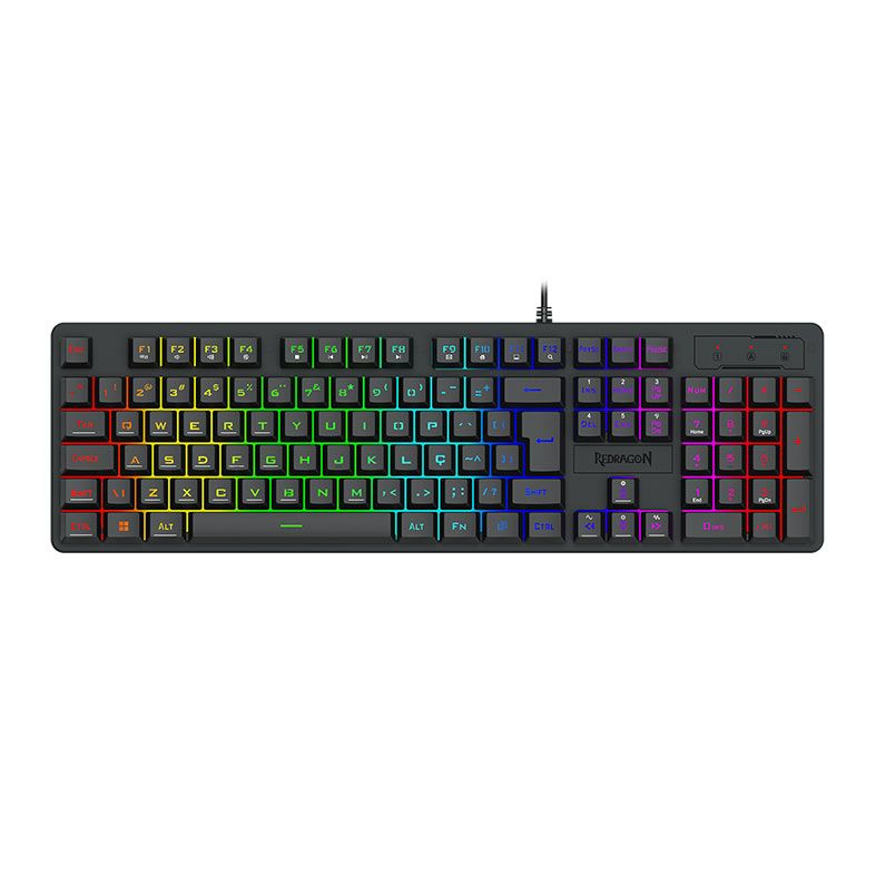 Teclado Gamer Redragon Netherbane, RGB, ABNT2, Preto, K521-RGB