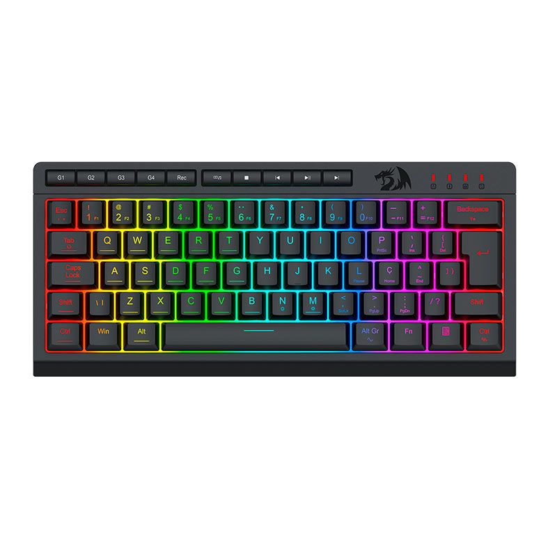 Teclado Gamer Redragon Shiva 61, 60%, RGB, ABNT2, Preto, K522-RGB-PT