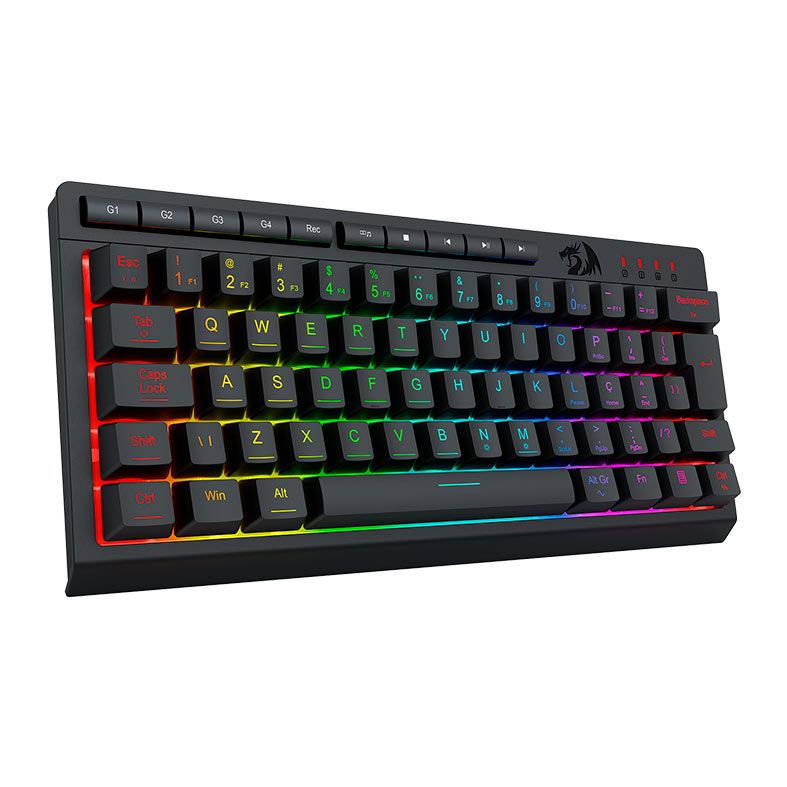 Teclado Gamer Redragon Shiva 61, 60%, RGB, ABNT2, Preto, K522-RGB-PT