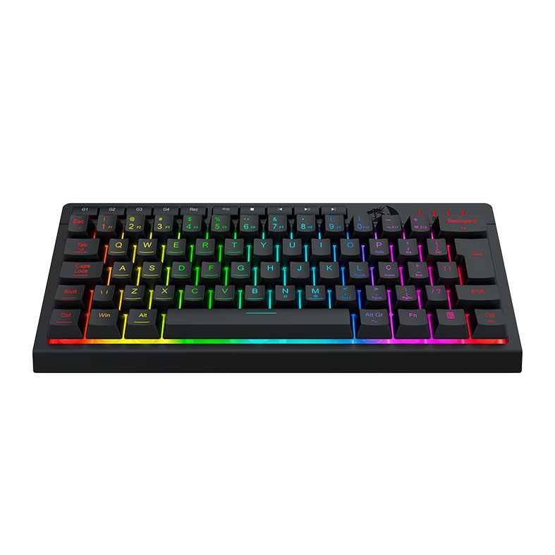 Teclado Gamer Redragon Shiva 61, 60%, RGB, ABNT2, Preto, K522-RGB-PT
