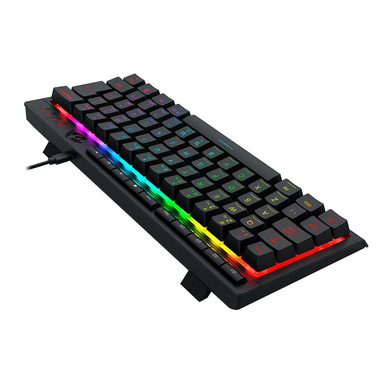 Teclado Gamer Redragon Shiva 61, 60%, RGB, ABNT2, Preto, K522-RGB-PT