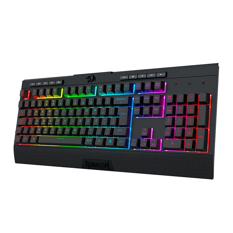 Teclado Membrana Redragon Shiva Lite, RGB, Full-Size, ABNT2, USB, Preto, K525-RGB