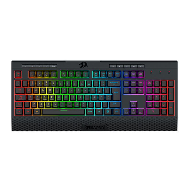 Teclado Membrana Redragon Shiva Lite, RGB, Full-Size, ABNT2, USB, Preto, K525-RGB
