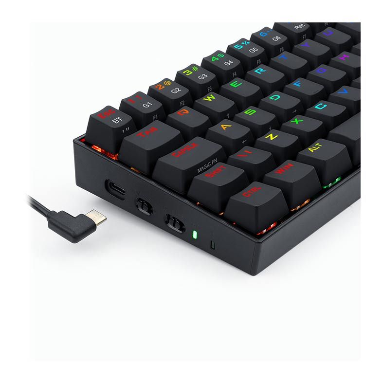 Teclado Mecanico Gamer Redragon Draconic, Bluetooth, RGB, ABNT2 60%, Switch Marrom, Preto, K530RGB