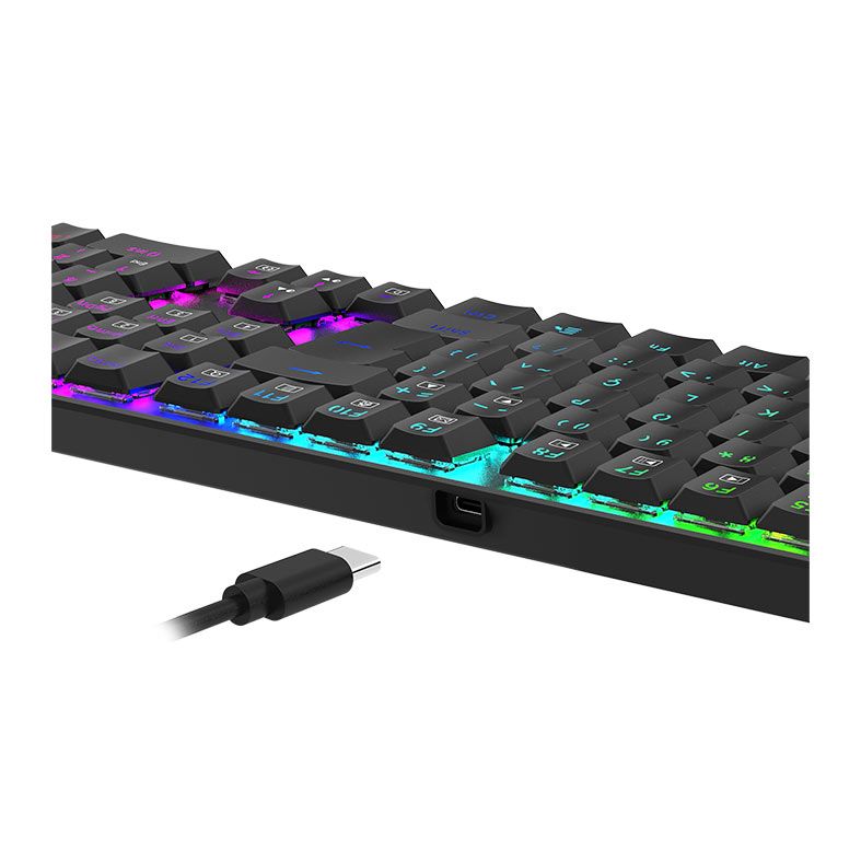 Teclado Mecanico Gamer Redragon Apas, RGB, ABNT2, Switch Marrom, Preto, K535-KB