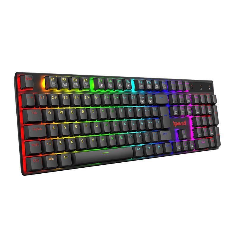 Teclado Mecanico Gamer Redragon Apas, RGB, ABNT2, Switch Marrom, Preto, K535-KB