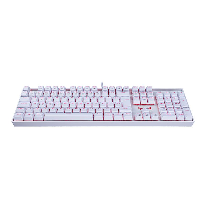 Teclado Mecanico Redragon Mitra Lunar White Led Vermelho Switch Azul, K551W PT-BLUE
