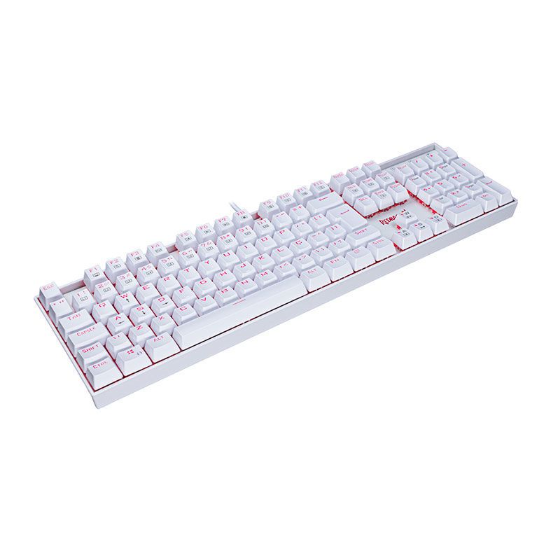 Teclado Mecanico Redragon Mitra Lunar White Led Vermelho Switch Azul, K551W PT-BLUE