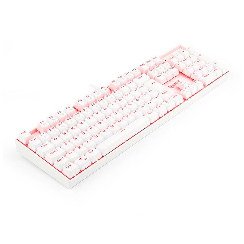Teclado Mecanico Gamer Redragon Mitra Lunar White Led Vermelho Switch Vermelho, K551W PT-RED