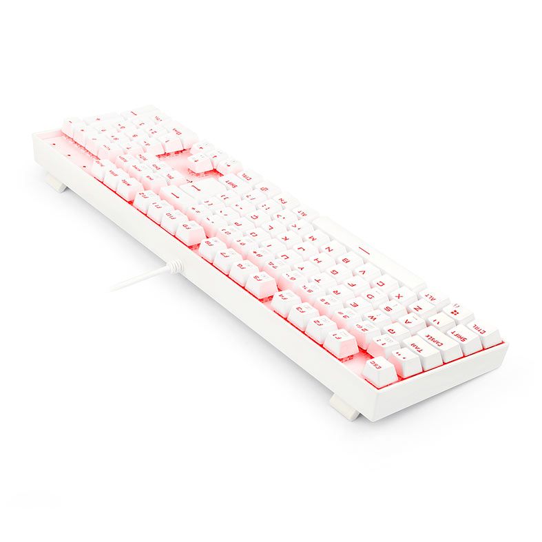 Teclado Mecanico Gamer Redragon Mitra Lunar White Led Vermelho Switch Vermelho, K551W PT-RED