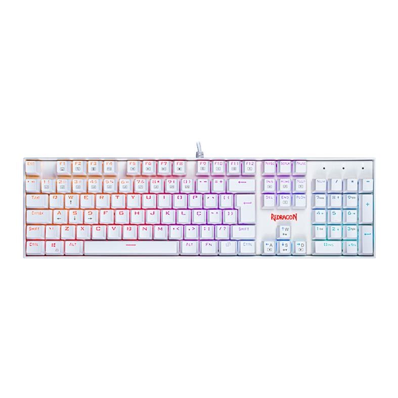Teclado Mecanico Gamer Redragon Mitra Lunar White RGB Switch Black, K551W-RGB-PT-BLACK