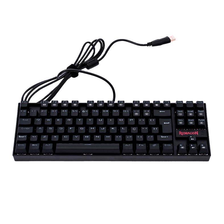 Teclado Mecanico Redragon Kumara Led Vermelho Switch Marrom, K552-2 PT-BROWN