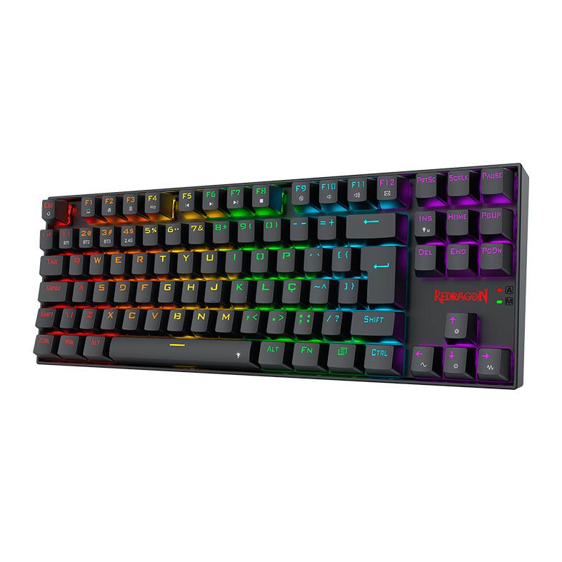 OPENBOX Teclado Mecanico Redragon Kumara Elite, Rainbow, Switch Azul, Wireless, Preto, K552-KRS-PT-BLUE