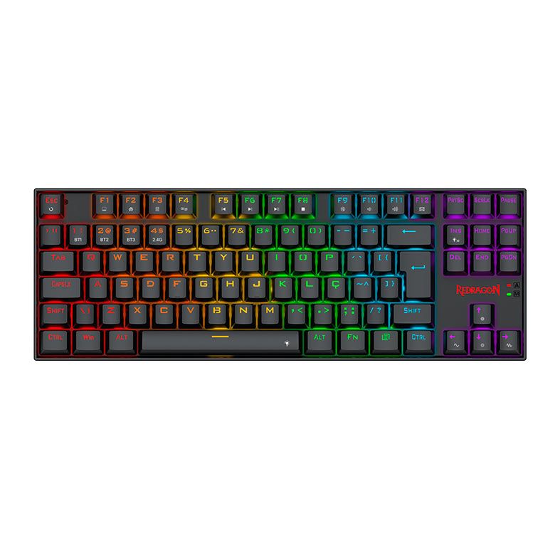 OPENBOX Teclado Mecanico Redragon Kumara Elite, Rainbow, Switch Azul, Wireless, Preto, K552-KRS-PT-BLUE