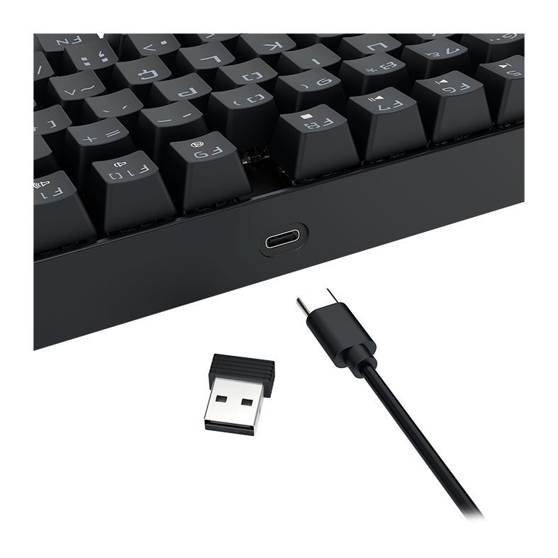 OPENBOX Teclado Mecanico Redragon Kumara Elite, Rainbow, ABNT2, Switch Marrom, Tri-Mode, Preto, K552-KRS-PT-BROWN