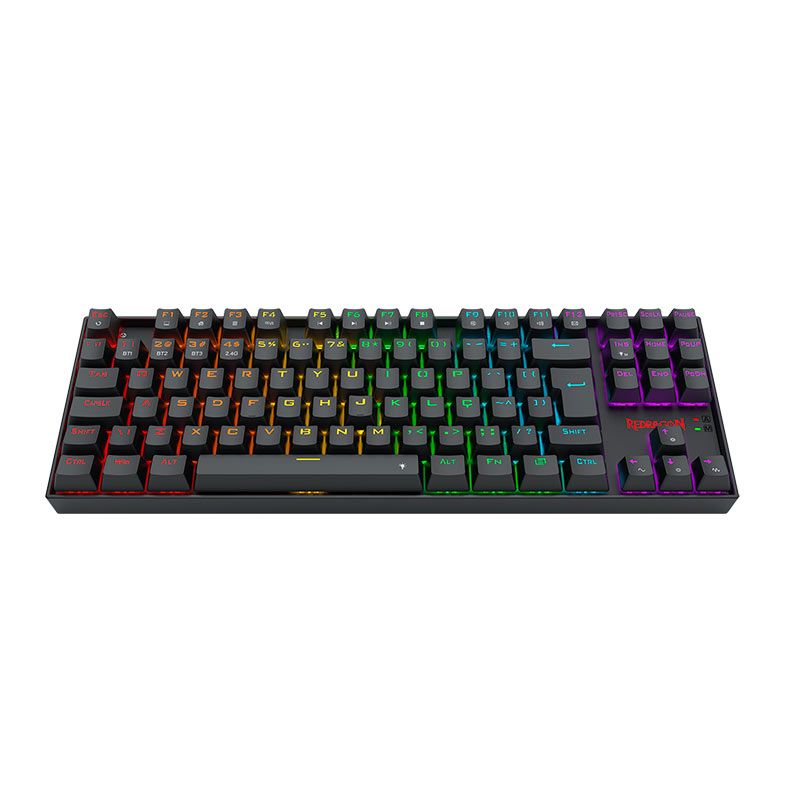 OPENBOX Teclado Mecanico Redragon Kumara Elite, Rainbow, ABNT2, Switch Marrom, Tri-Mode, Preto, K552-KRS-PT-BROWN
