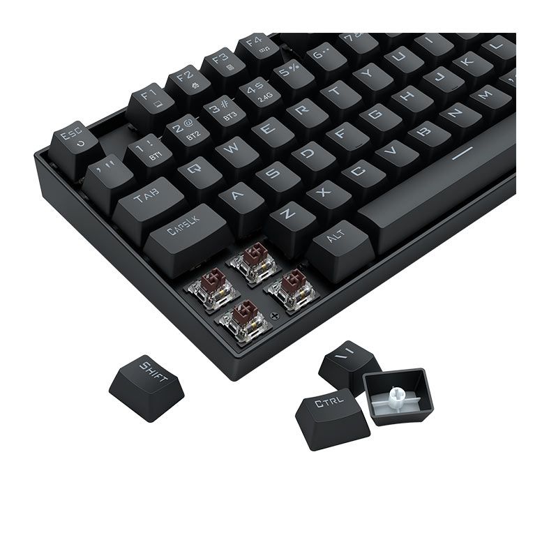 OPENBOX Teclado Mecanico Redragon Kumara Elite, Rainbow, ABNT2, Switch Marrom, Tri-Mode, Preto, K552-KRS-PT-BROWN
