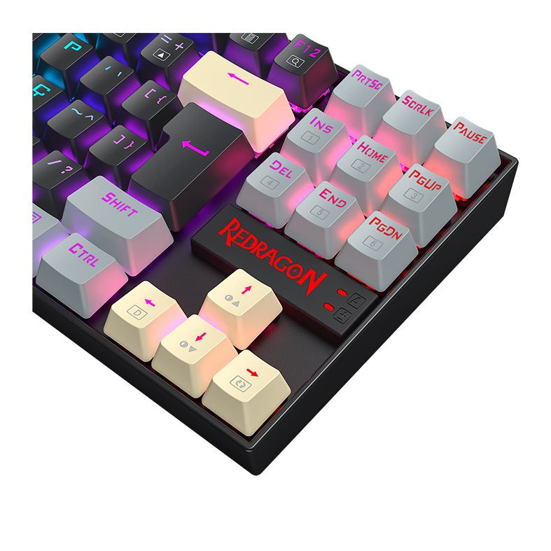 Teclado Mecanico Redragon Kumara, RGB, ABNT2, Switch Marrom, Preto/Cinza/Amarelo, K552LGY-RGB-PT-BROWN