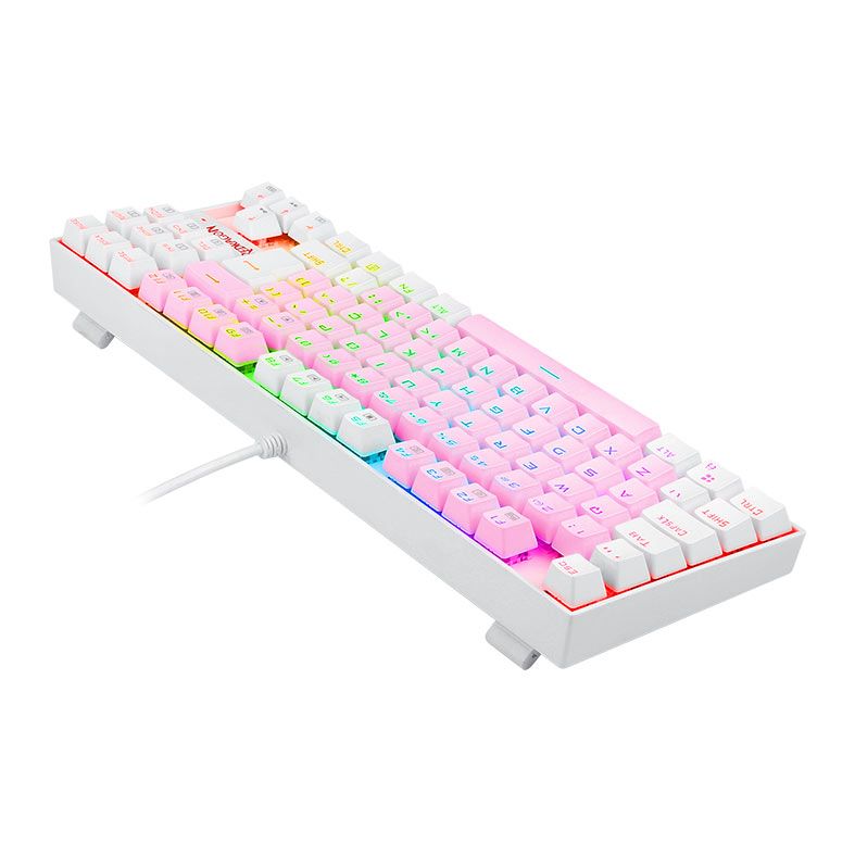 Teclado Mecanico Redragon Kumara, RGB, Switch Azul, Rosa e Branco, K552PW-RGB-PT-BLUE