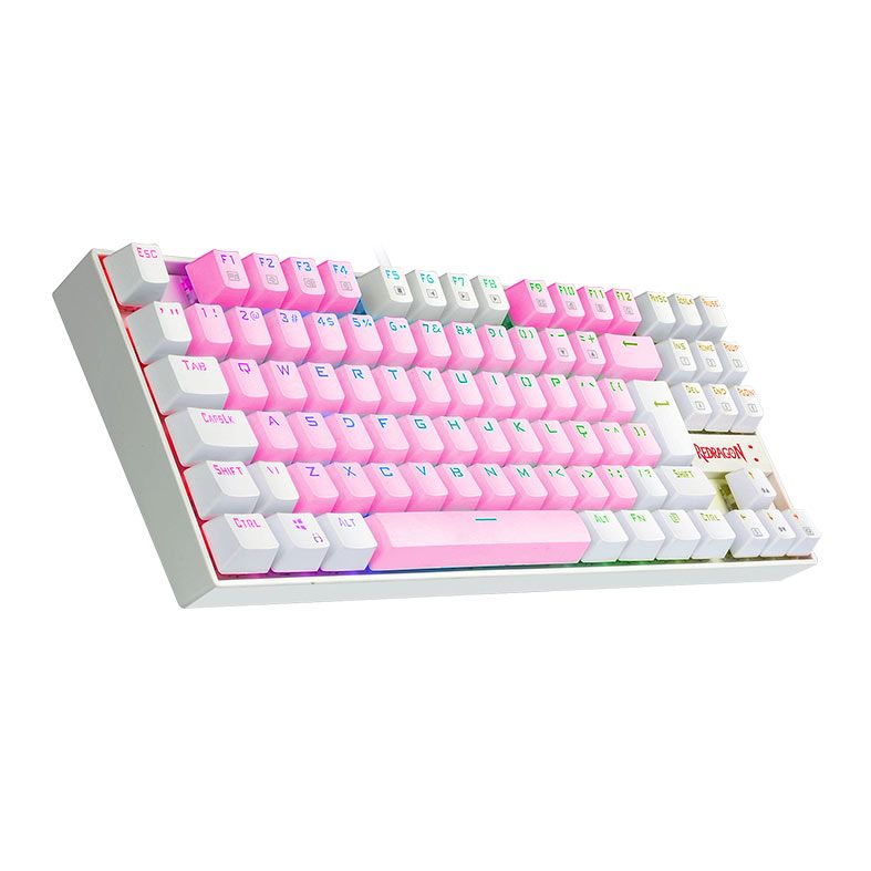 Teclado Mecanico Redragon Kumara, RGB, Switch Azul, Rosa e Branco, K552PW-RGB-PT-BLUE