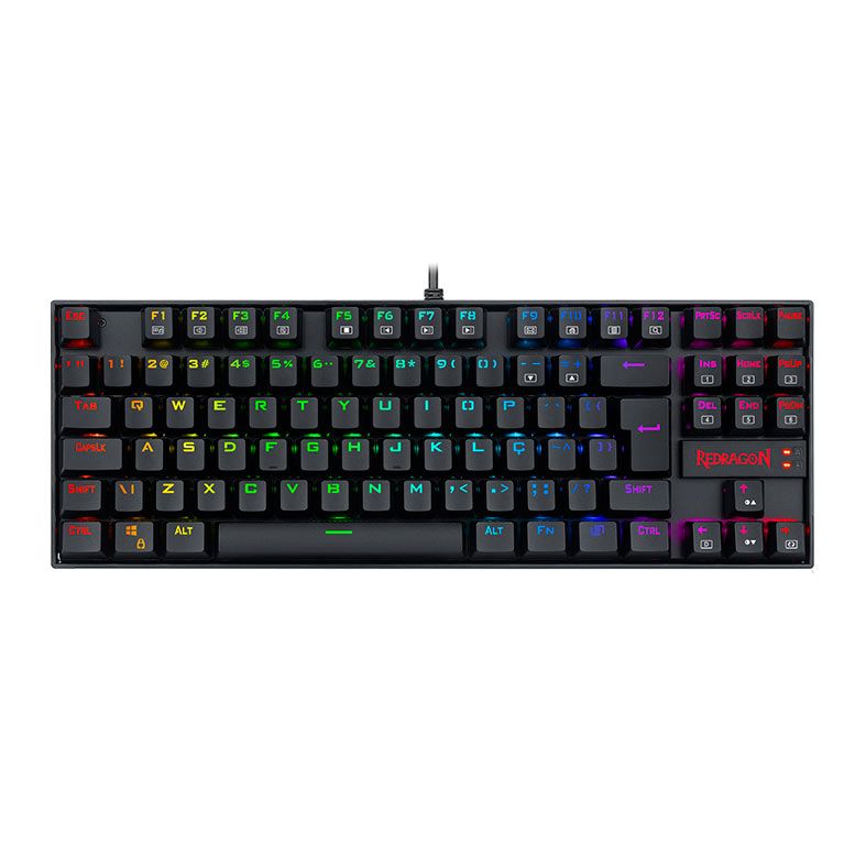 OPENBOX Teclado Mecanico Redragon Kumara Pro, RGB, Switch Marrom, Preto, K552RGB-PRO-V2-PT-BROWN