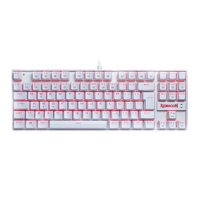 Teclado Mecanico Redragon Kumara Lunar White Led Vermelho Switch Azul, K552W-2 PT-BLUE