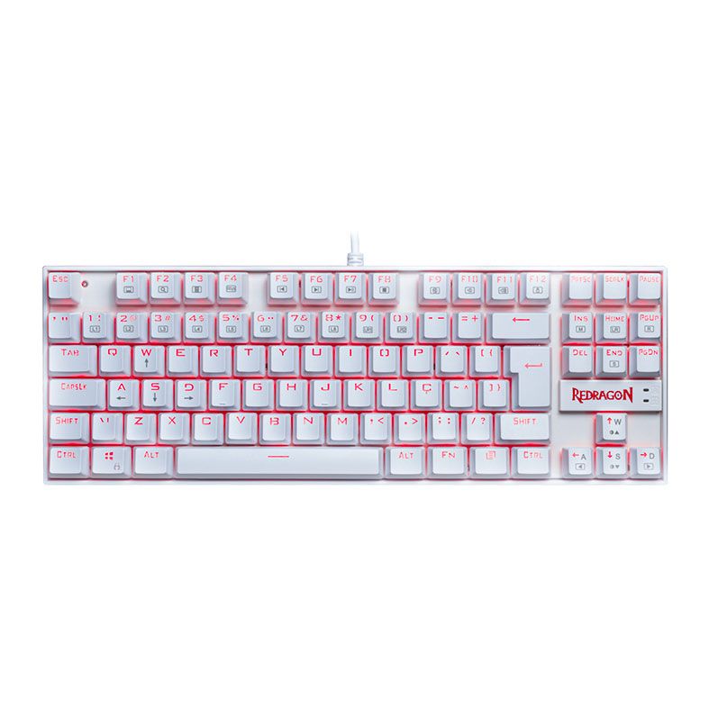 Teclado Mecanico Redragon Kumara Lunar White Led Vermelho Switch Vermelho, K552W-2-PT-RED