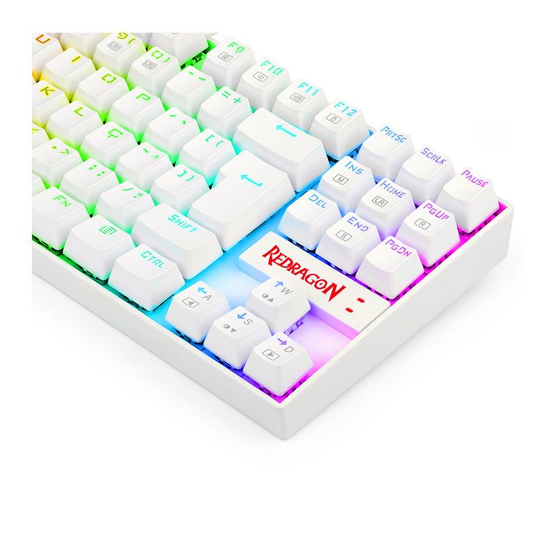 Teclado Mecanico Redragon Kumara Lunar White RGB Switch Blue, K552W-RGB PT-BLUE