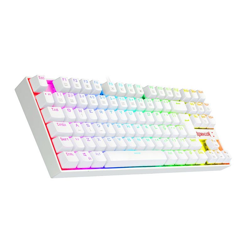 Teclado Mecanico Redragon Kumara Lunar White RGB Switch Blue, K552W-RGB PT-BLUE