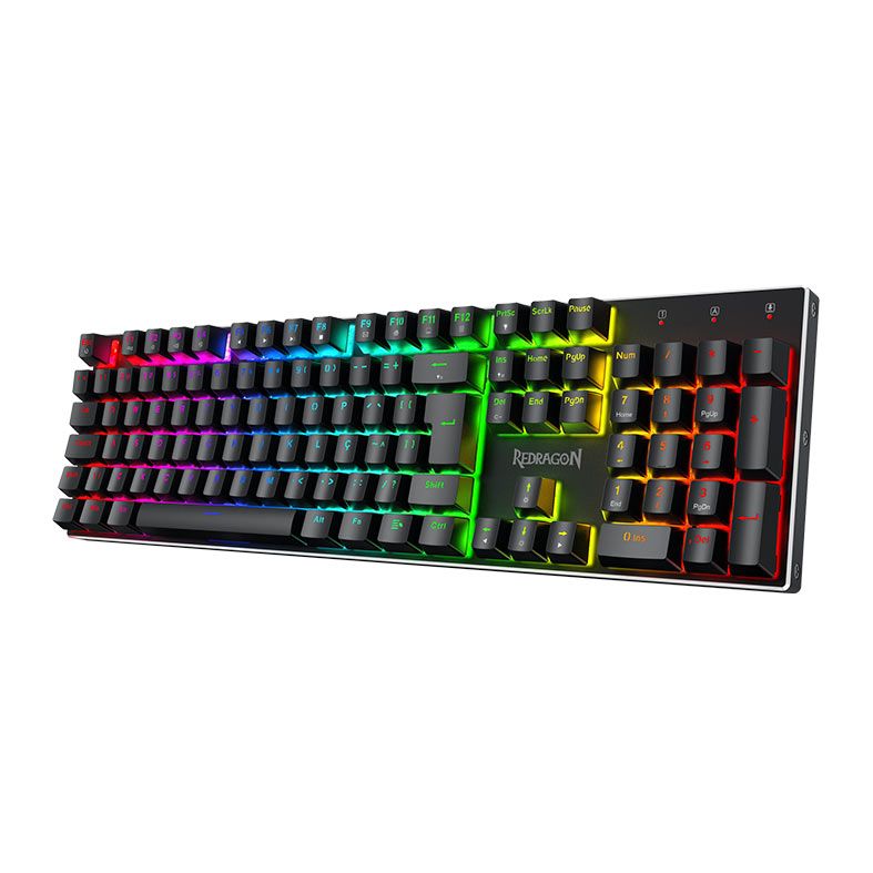 OPENBOX Teclado Magnetico Redragon Dharma, RGB, Full Size, Rapid Trigger, ABNT2, Case em Aluminio, Preto, K556RGB-M