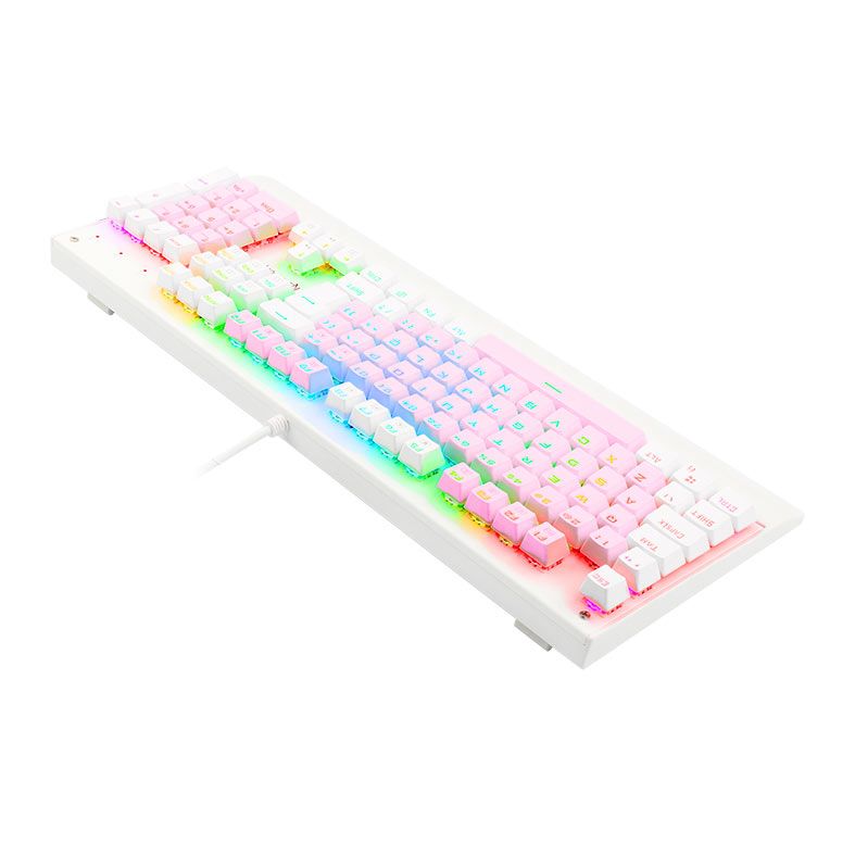Teclado Mecanico Redragon Kala, RGB, ABNT2, Switch Azul, Rosa e Branco, K557PW-RGB-PT-BLUE