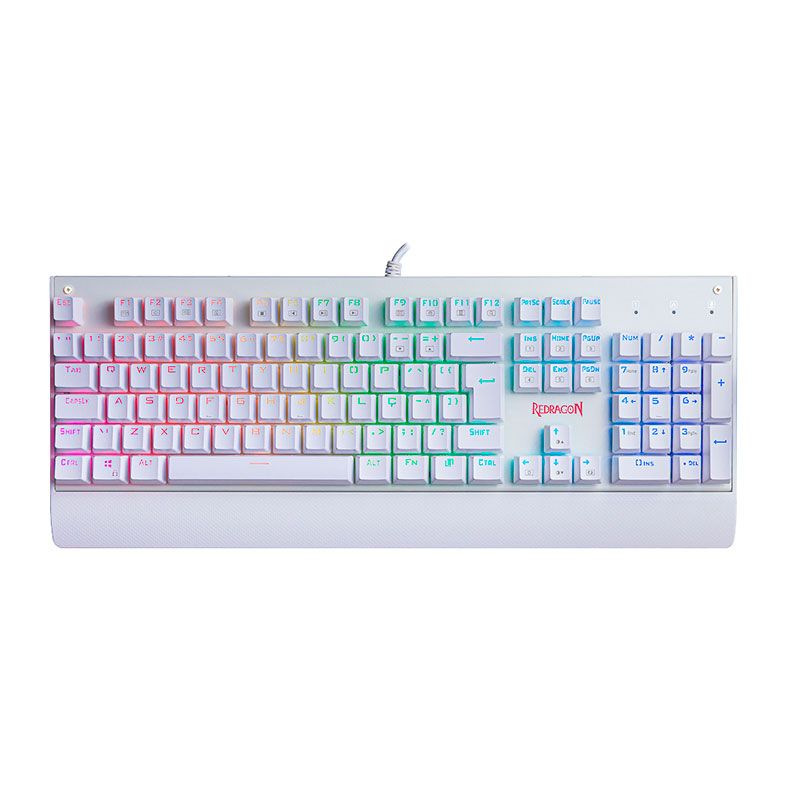 Teclado Mecanico Redragon Kala Lunar White RGB Switch Brown, K557W-RGB-PT-BROWN